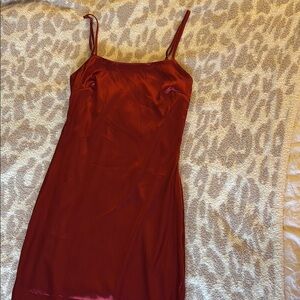 Elegant Red Satin Dress